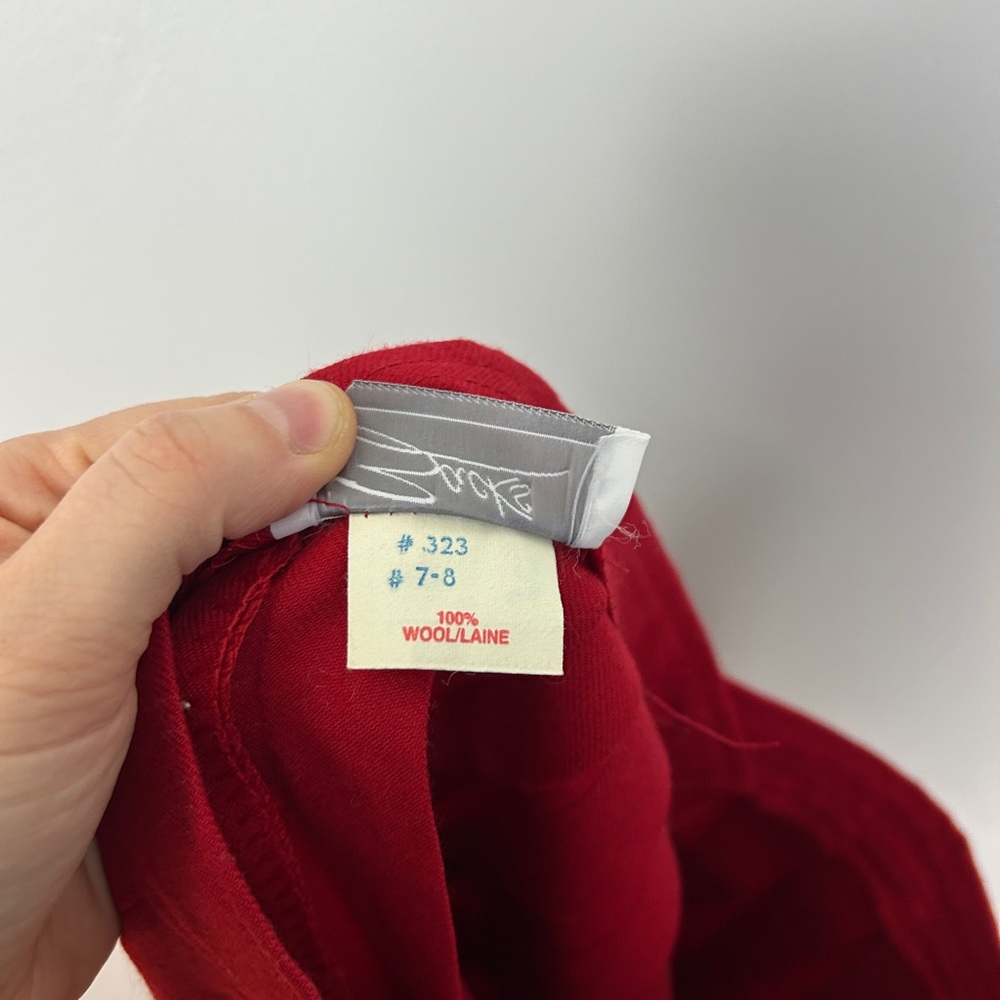 VINTAGE 100% Wool Red Pleated Midi Skirt Size 6 Bold Quality Winter‎ Layering - Picture 4 of 4